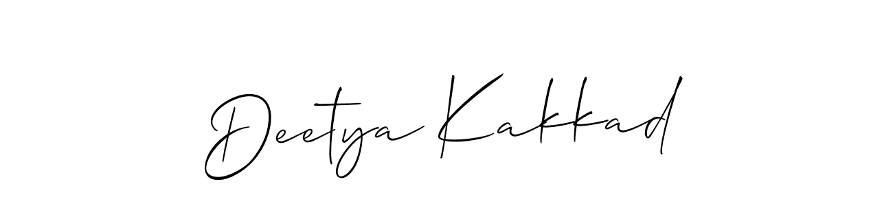 It looks lik you need a new signature style for name Deetya Kakkad. Design unique handwritten (Allison_Script) signature with our free signature maker in just a few clicks. Deetya Kakkad signature style 2 images and pictures png