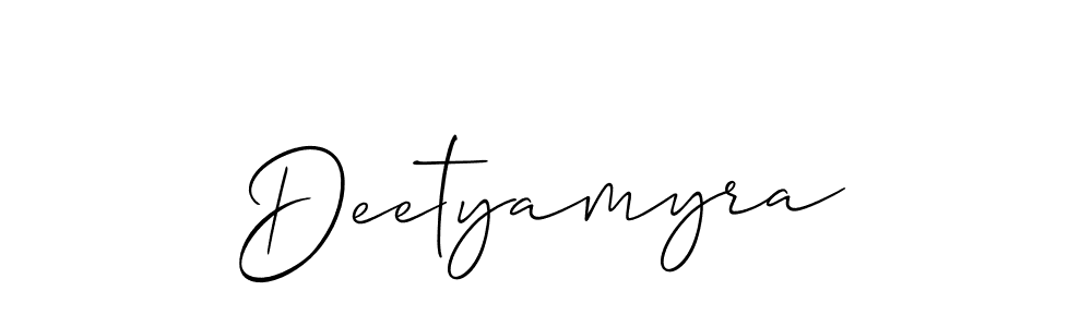 It looks lik you need a new signature style for name Deetyamyra. Design unique handwritten (Allison_Script) signature with our free signature maker in just a few clicks. Deetyamyra signature style 2 images and pictures png