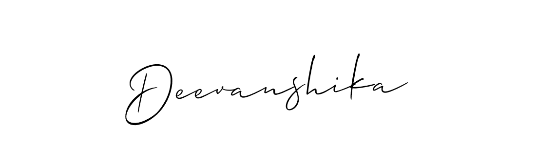 Make a short Deevanshika signature style. Manage your documents anywhere anytime using Allison_Script. Create and add eSignatures, submit forms, share and send files easily. Deevanshika signature style 2 images and pictures png