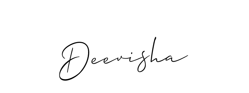 Use a signature maker to create a handwritten signature online. With this signature software, you can design (Allison_Script) your own signature for name Deevisha. Deevisha signature style 2 images and pictures png