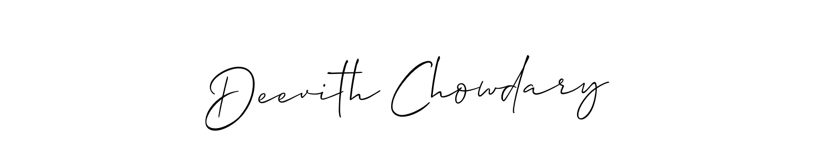 Deevith Chowdary stylish signature style. Best Handwritten Sign (Allison_Script) for my name. Handwritten Signature Collection Ideas for my name Deevith Chowdary. Deevith Chowdary signature style 2 images and pictures png