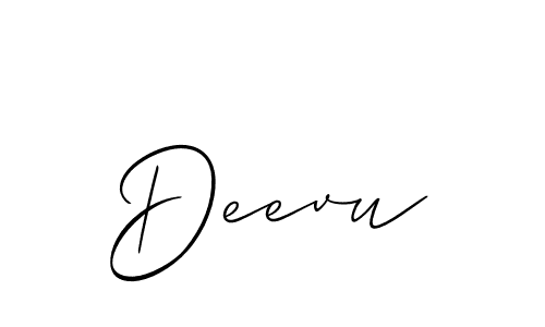 The best way (Allison_Script) to make a short signature is to pick only two or three words in your name. The name Deevu include a total of six letters. For converting this name. Deevu signature style 2 images and pictures png