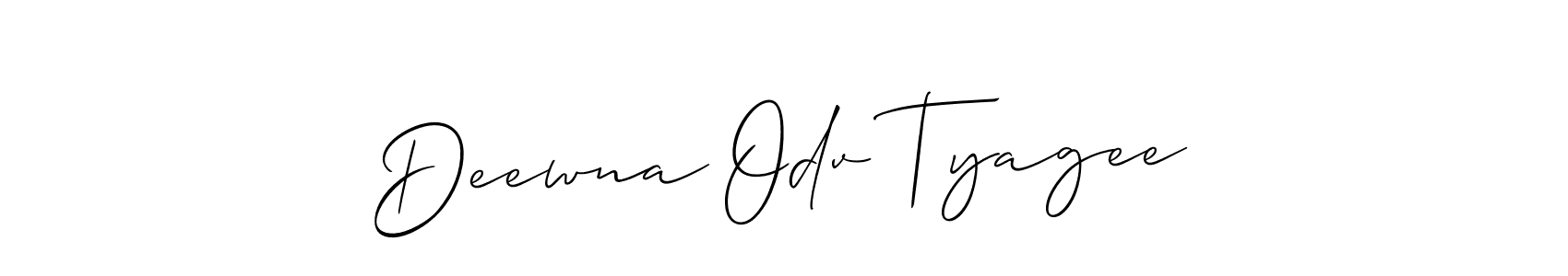 How to Draw Deewna Odv Tyagee signature style? Allison_Script is a latest design signature styles for name Deewna Odv Tyagee. Deewna Odv Tyagee signature style 2 images and pictures png