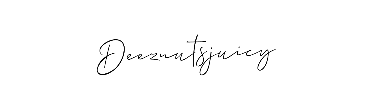 It looks lik you need a new signature style for name Deeznutsjuicy. Design unique handwritten (Allison_Script) signature with our free signature maker in just a few clicks. Deeznutsjuicy signature style 2 images and pictures png