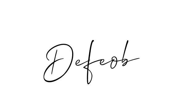 Make a beautiful signature design for name Defeob. With this signature (Allison_Script) style, you can create a handwritten signature for free. Defeob signature style 2 images and pictures png