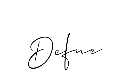 You should practise on your own different ways (Allison_Script) to write your name (Defne) in signature. don't let someone else do it for you. Defne signature style 2 images and pictures png