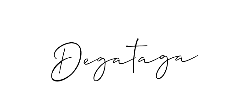 Design your own signature with our free online signature maker. With this signature software, you can create a handwritten (Allison_Script) signature for name Degataga. Degataga signature style 2 images and pictures png