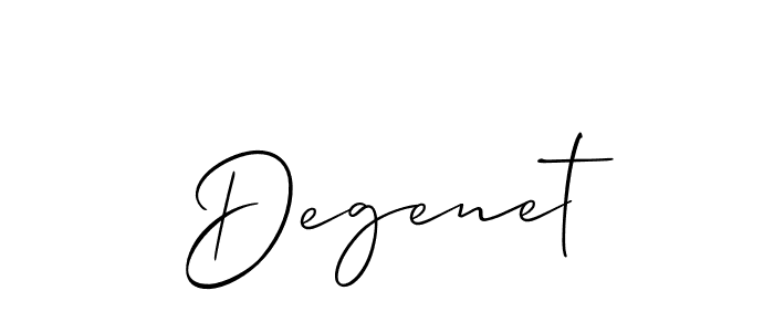 Also we have Degenet name is the best signature style. Create professional handwritten signature collection using Allison_Script autograph style. Degenet signature style 2 images and pictures png