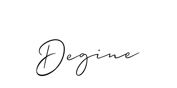 Make a beautiful signature design for name Degine. With this signature (Allison_Script) style, you can create a handwritten signature for free. Degine signature style 2 images and pictures png