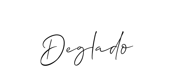 if you are searching for the best signature style for your name Deglado. so please give up your signature search. here we have designed multiple signature styles  using Allison_Script. Deglado signature style 2 images and pictures png