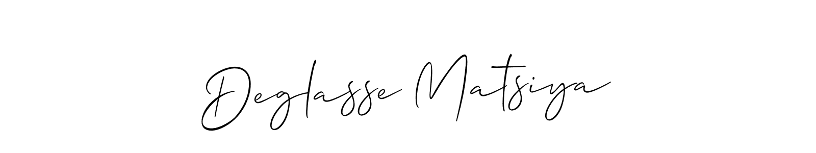 It looks lik you need a new signature style for name Deglasse Matsiya. Design unique handwritten (Allison_Script) signature with our free signature maker in just a few clicks. Deglasse Matsiya signature style 2 images and pictures png