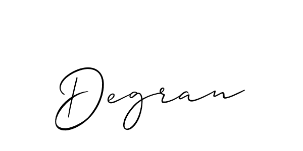 Make a beautiful signature design for name Degran. With this signature (Allison_Script) style, you can create a handwritten signature for free. Degran signature style 2 images and pictures png