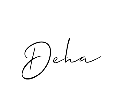 Make a short Deha signature style. Manage your documents anywhere anytime using Allison_Script. Create and add eSignatures, submit forms, share and send files easily. Deha signature style 2 images and pictures png