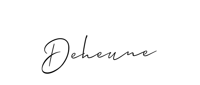 Deheune stylish signature style. Best Handwritten Sign (Allison_Script) for my name. Handwritten Signature Collection Ideas for my name Deheune. Deheune signature style 2 images and pictures png