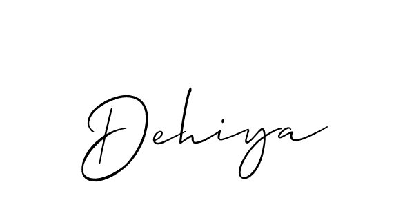 Create a beautiful signature design for name Dehiya. With this signature (Allison_Script) fonts, you can make a handwritten signature for free. Dehiya signature style 2 images and pictures png