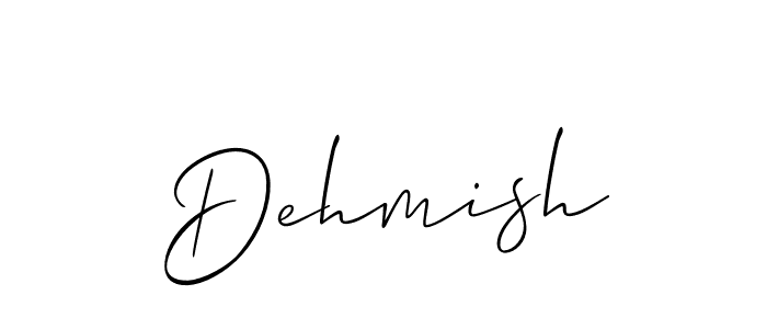 The best way (Allison_Script) to make a short signature is to pick only two or three words in your name. The name Dehmish include a total of six letters. For converting this name. Dehmish signature style 2 images and pictures png