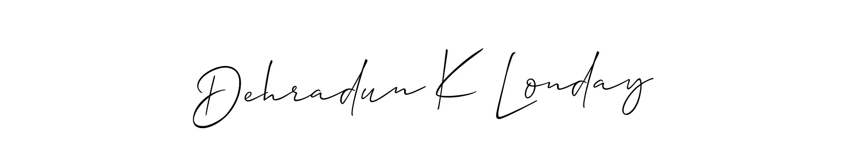 See photos of Dehradun K Londay official signature by Spectra . Check more albums & portfolios. Read reviews & check more about Allison_Script font. Dehradun K Londay signature style 2 images and pictures png