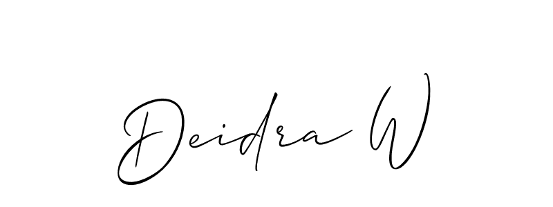 You can use this online signature creator to create a handwritten signature for the name Deidra W. This is the best online autograph maker. Deidra W signature style 2 images and pictures png