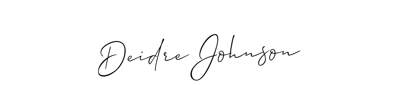 Design your own signature with our free online signature maker. With this signature software, you can create a handwritten (Allison_Script) signature for name Deidre Johnson. Deidre Johnson signature style 2 images and pictures png