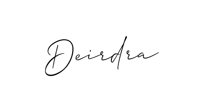 Make a beautiful signature design for name Deirdra. With this signature (Allison_Script) style, you can create a handwritten signature for free. Deirdra signature style 2 images and pictures png