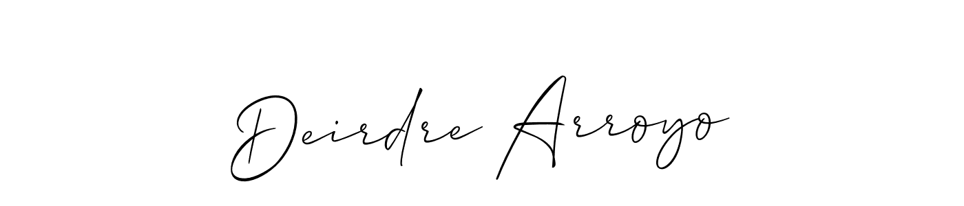 It looks lik you need a new signature style for name Deirdre Arroyo. Design unique handwritten (Allison_Script) signature with our free signature maker in just a few clicks. Deirdre Arroyo signature style 2 images and pictures png