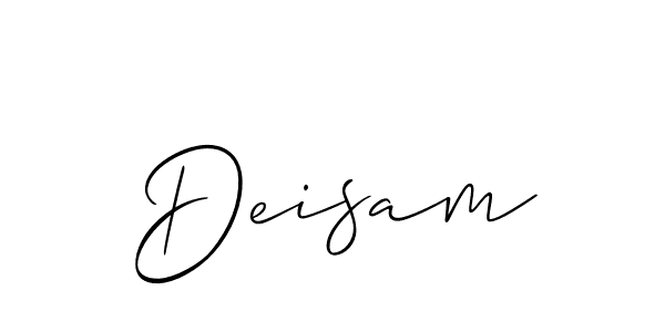 Make a short Deisam signature style. Manage your documents anywhere anytime using Allison_Script. Create and add eSignatures, submit forms, share and send files easily. Deisam signature style 2 images and pictures png