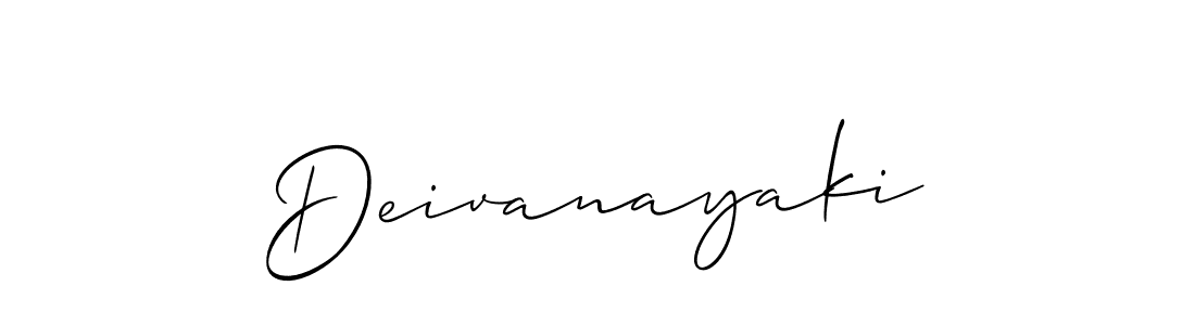 Use a signature maker to create a handwritten signature online. With this signature software, you can design (Allison_Script) your own signature for name Deivanayaki. Deivanayaki signature style 2 images and pictures png