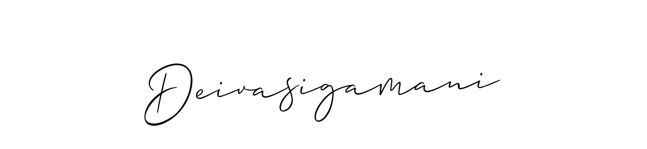 Also we have Deivasigamani name is the best signature style. Create professional handwritten signature collection using Allison_Script autograph style. Deivasigamani signature style 2 images and pictures png