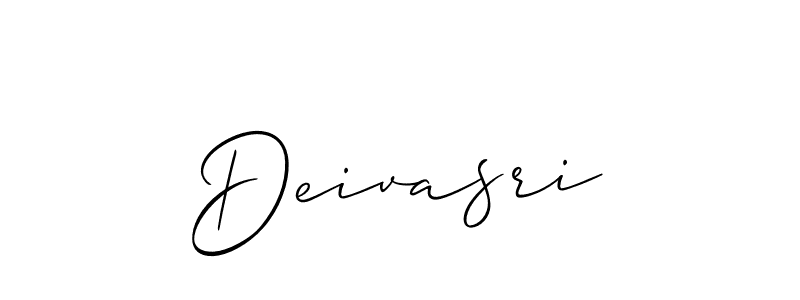 Use a signature maker to create a handwritten signature online. With this signature software, you can design (Allison_Script) your own signature for name Deivasri. Deivasri signature style 2 images and pictures png