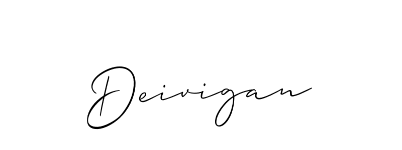 How to make Deivigan name signature. Use Allison_Script style for creating short signs online. This is the latest handwritten sign. Deivigan signature style 2 images and pictures png