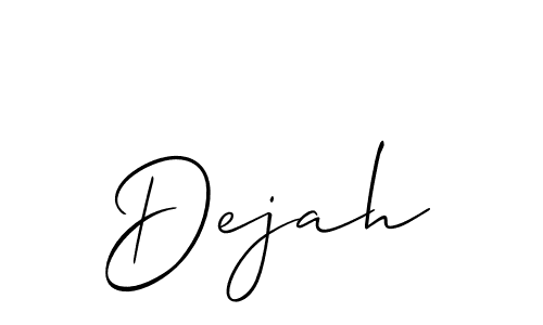 The best way (Allison_Script) to make a short signature is to pick only two or three words in your name. The name Dejah include a total of six letters. For converting this name. Dejah signature style 2 images and pictures png