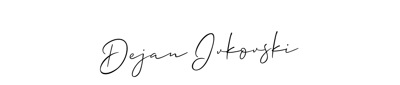 Use a signature maker to create a handwritten signature online. With this signature software, you can design (Allison_Script) your own signature for name Dejan Ivkovski. Dejan Ivkovski signature style 2 images and pictures png