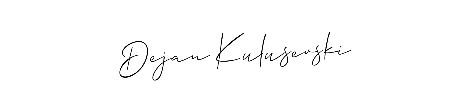 Allison_Script is a professional signature style that is perfect for those who want to add a touch of class to their signature. It is also a great choice for those who want to make their signature more unique. Get Dejan Kulusevski name to fancy signature for free. Dejan Kulusevski signature style 2 images and pictures png