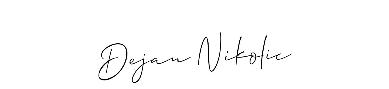 Use a signature maker to create a handwritten signature online. With this signature software, you can design (Allison_Script) your own signature for name Dejan Nikolic. Dejan Nikolic signature style 2 images and pictures png