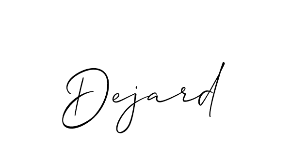 Allison_Script is a professional signature style that is perfect for those who want to add a touch of class to their signature. It is also a great choice for those who want to make their signature more unique. Get Dejard name to fancy signature for free. Dejard signature style 2 images and pictures png