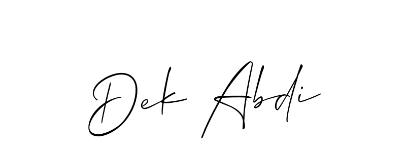 Make a beautiful signature design for name Dek Abdi. Use this online signature maker to create a handwritten signature for free. Dek Abdi signature style 2 images and pictures png