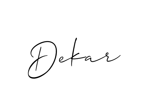 Use a signature maker to create a handwritten signature online. With this signature software, you can design (Allison_Script) your own signature for name Dekar. Dekar signature style 2 images and pictures png