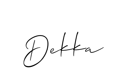 It looks lik you need a new signature style for name Dekka. Design unique handwritten (Allison_Script) signature with our free signature maker in just a few clicks. Dekka signature style 2 images and pictures png