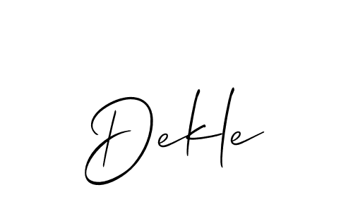 How to make Dekle signature? Allison_Script is a professional autograph style. Create handwritten signature for Dekle name. Dekle signature style 2 images and pictures png