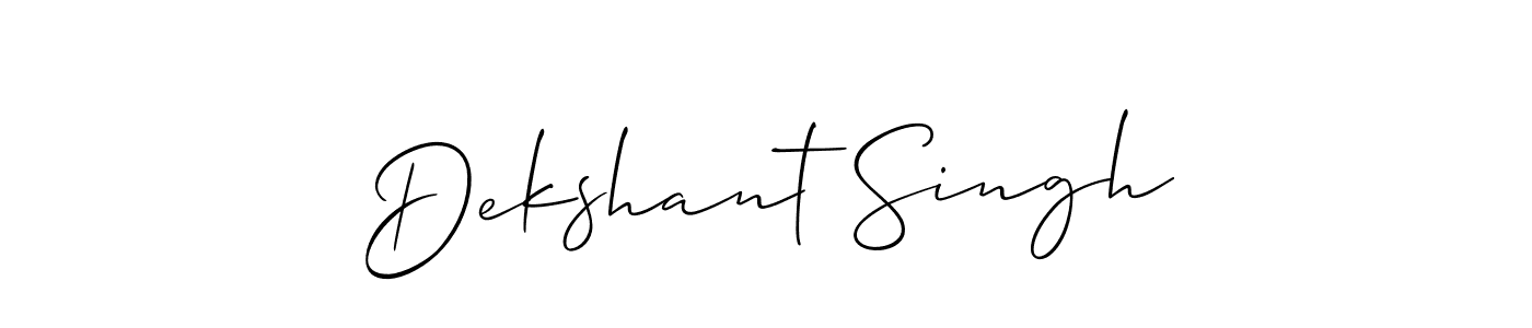 Create a beautiful signature design for name Dekshant Singh. With this signature (Allison_Script) fonts, you can make a handwritten signature for free. Dekshant Singh signature style 2 images and pictures png