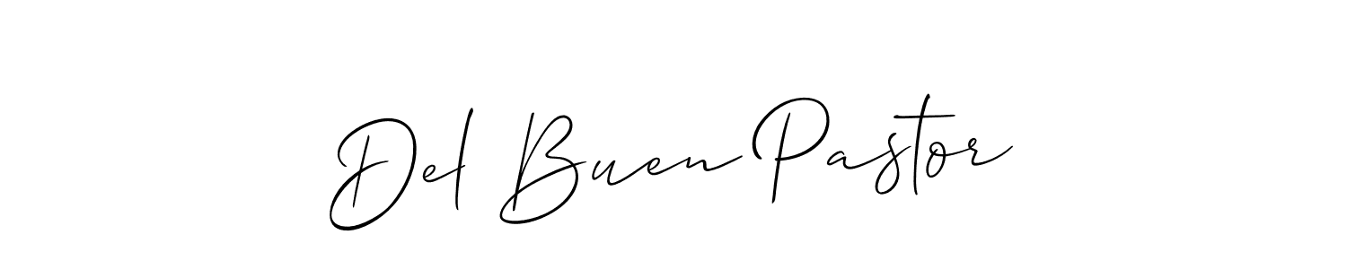 The best way (Allison_Script) to make a short signature is to pick only two or three words in your name. The name Del Buen Pastor include a total of six letters. For converting this name. Del Buen Pastor signature style 2 images and pictures png