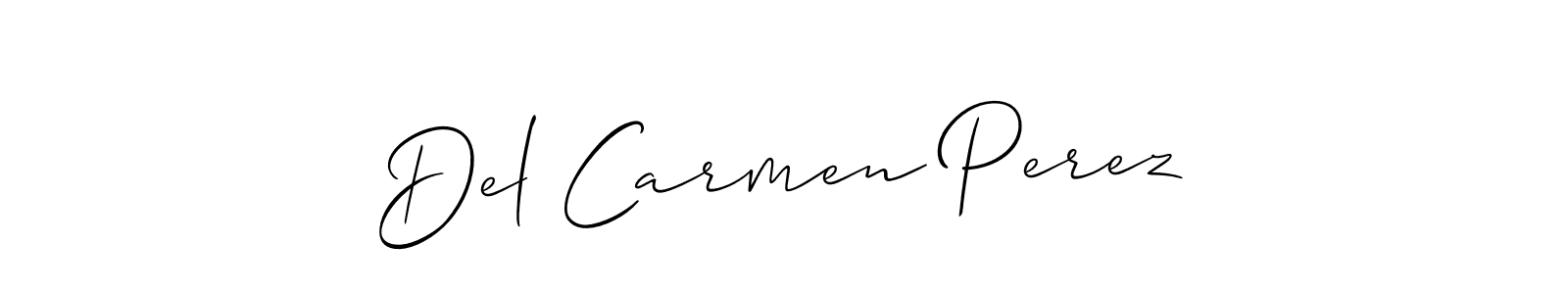 Del Carmen Perez stylish signature style. Best Handwritten Sign (Allison_Script) for my name. Handwritten Signature Collection Ideas for my name Del Carmen Perez. Del Carmen Perez signature style 2 images and pictures png