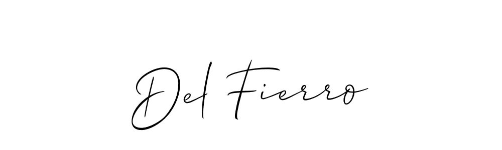 Create a beautiful signature design for name Del Fierro. With this signature (Allison_Script) fonts, you can make a handwritten signature for free. Del Fierro signature style 2 images and pictures png