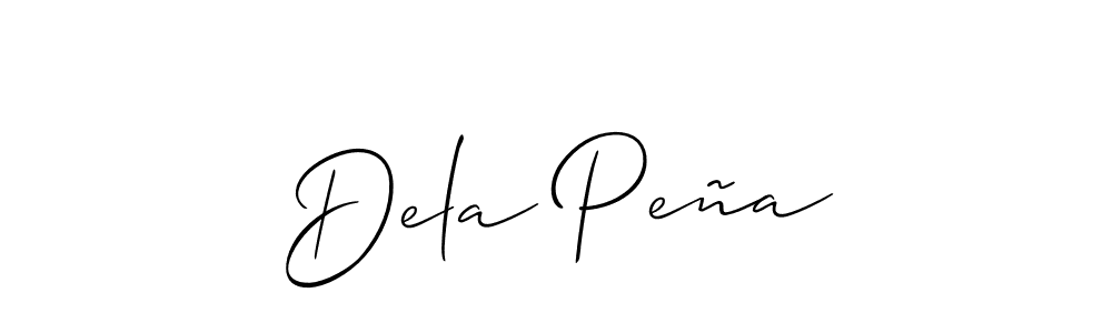 Allison_Script is a professional signature style that is perfect for those who want to add a touch of class to their signature. It is also a great choice for those who want to make their signature more unique. Get Dela Peña name to fancy signature for free. Dela Peña signature style 2 images and pictures png