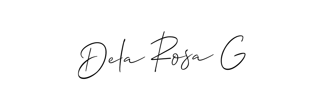 Dela Rosa G stylish signature style. Best Handwritten Sign (Allison_Script) for my name. Handwritten Signature Collection Ideas for my name Dela Rosa G. Dela Rosa G signature style 2 images and pictures png