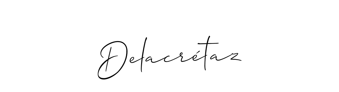 Use a signature maker to create a handwritten signature online. With this signature software, you can design (Allison_Script) your own signature for name Delacrétaz. Delacrétaz signature style 2 images and pictures png