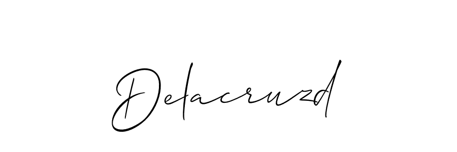 How to make Delacruzd name signature. Use Allison_Script style for creating short signs online. This is the latest handwritten sign. Delacruzd signature style 2 images and pictures png