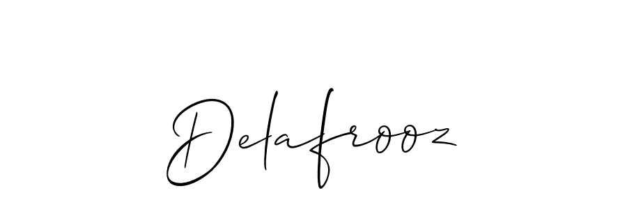 The best way (Allison_Script) to make a short signature is to pick only two or three words in your name. The name Delafrooz include a total of six letters. For converting this name. Delafrooz signature style 2 images and pictures png