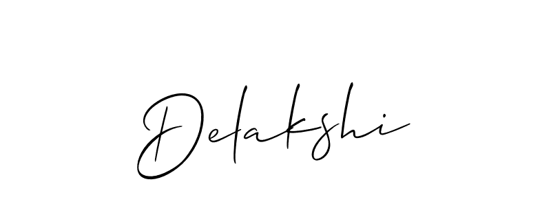 Also You can easily find your signature by using the search form. We will create Delakshi name handwritten signature images for you free of cost using Allison_Script sign style. Delakshi signature style 2 images and pictures png