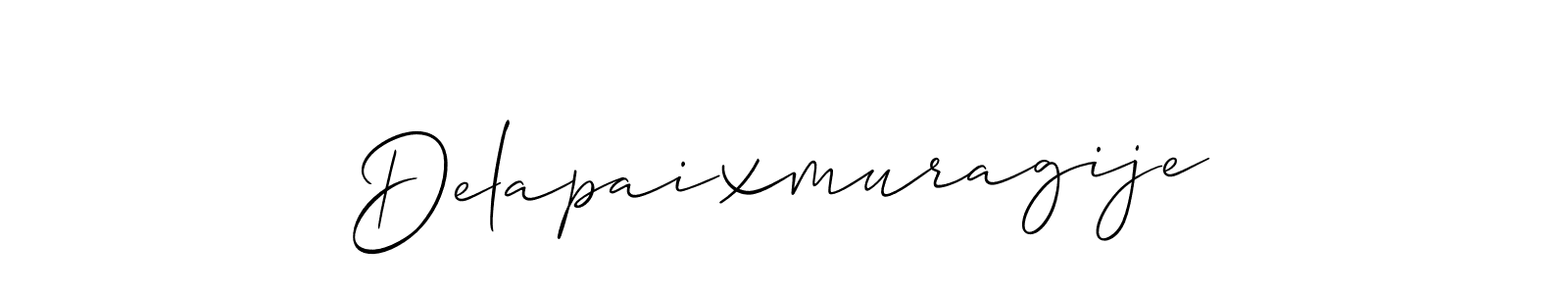 Make a beautiful signature design for name Delapaixmuragije. With this signature (Allison_Script) style, you can create a handwritten signature for free. Delapaixmuragije signature style 2 images and pictures png